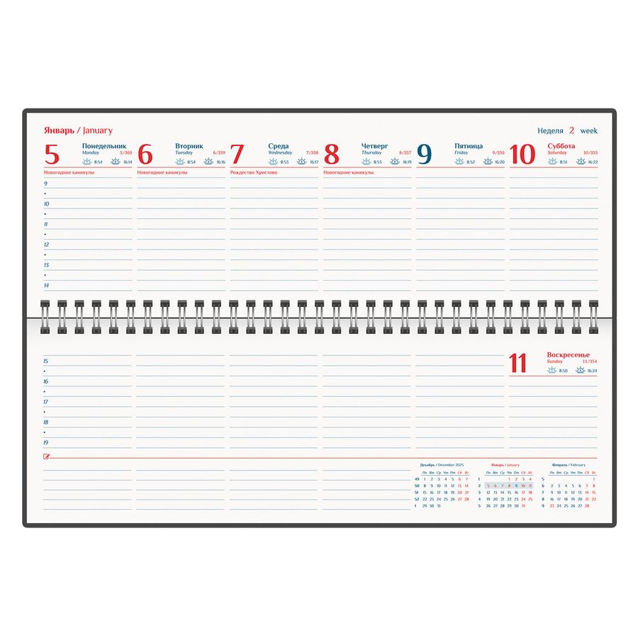 Планинг датированный 2026 305х140 мм GALANT