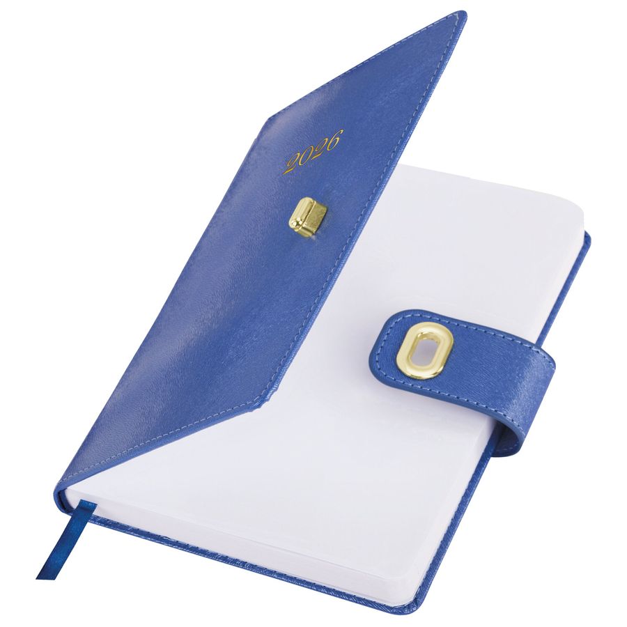 Ежедневник датированный 2026 А5 138х213 мм, BRAUBERG "Elegant", под кожу, застежка, темно-синий