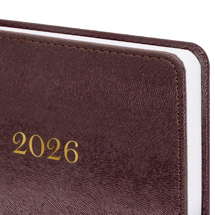 Ежедневник датированный 2026 А5 138х213 мм, BRAUBERG "Elegant", под кожу, застежка, бордовый