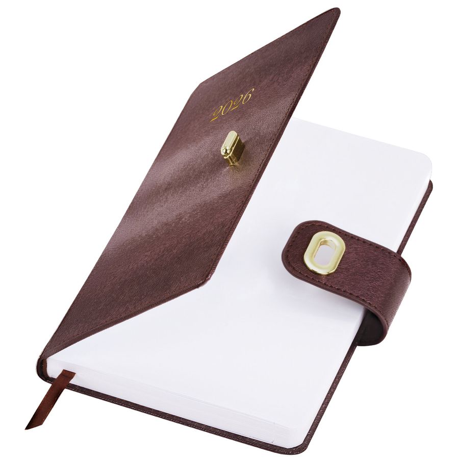 Ежедневник датированный 2026 А5 138х213 мм, BRAUBERG "Elegant", под кожу, застежка, бордовый