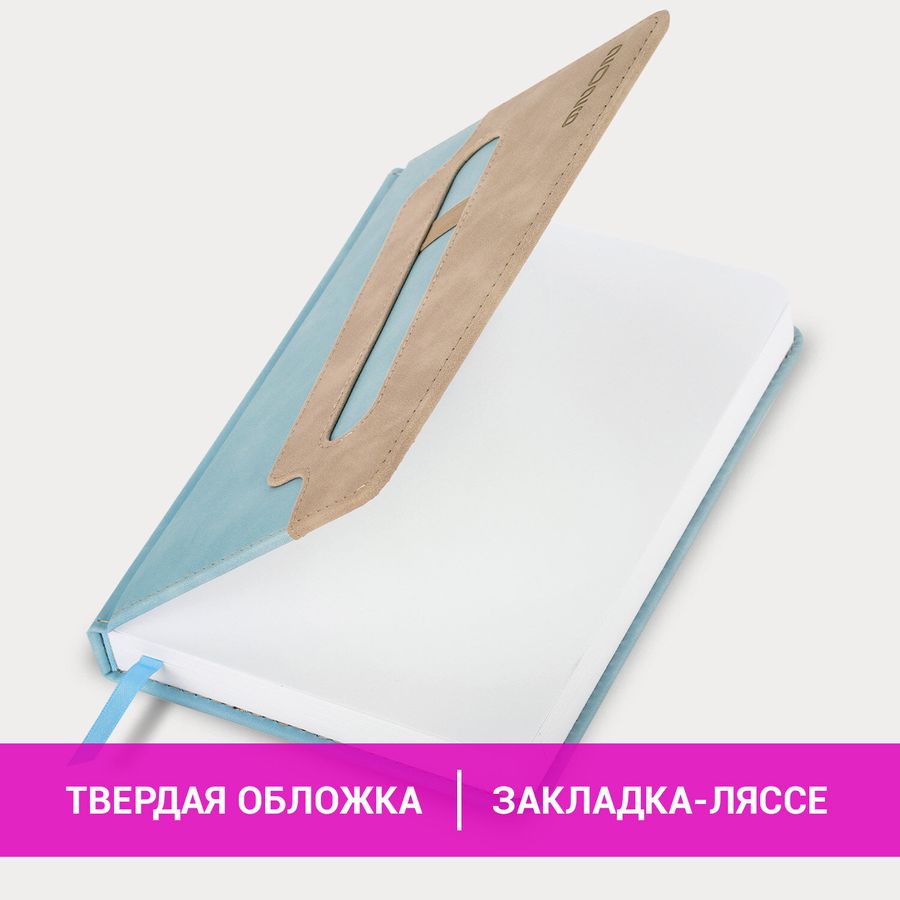 Ежедневник датированный 2026, А5, 138x213 мм, BRAUBERG "Assistant", под кожу, держатель, синий