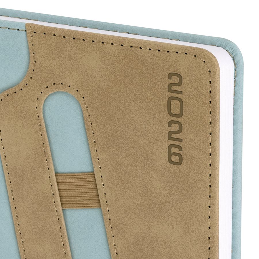 Ежедневник датированный 2026, А5, 138x213 мм, BRAUBERG "Assistant", под кожу, держатель, синий