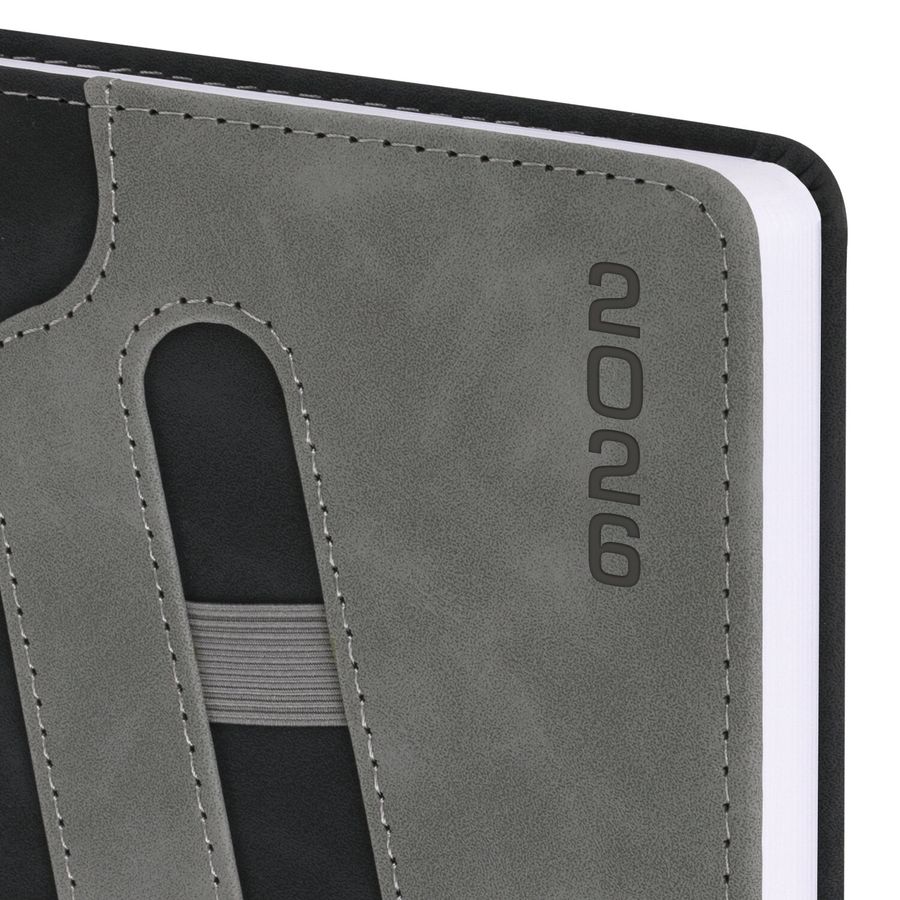 Ежедневник датированный 2026, А5, 138x213 мм, BRAUBERG "Assistant", под кожу, держатель, черный