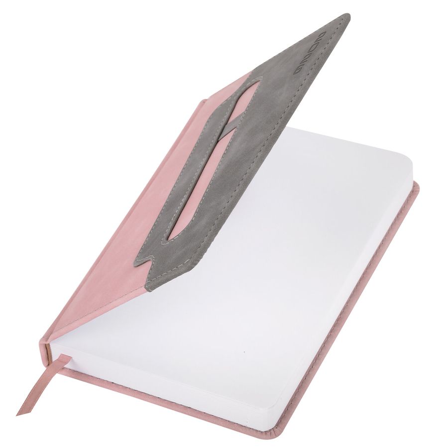 Ежедневник датированный 2026, А5, 138x213 мм, BRAUBERG "Assistant", под кожу, держатель, розовый