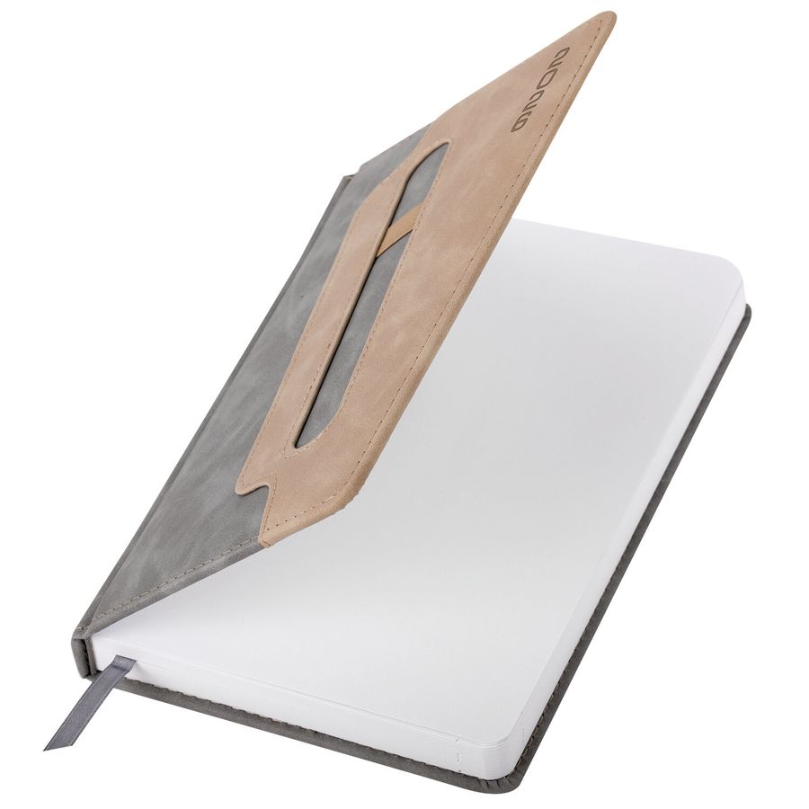 Ежедневник датированный 2026, А5, 138x213 мм, BRAUBERG "Assistant", под кожу, держатель, серый