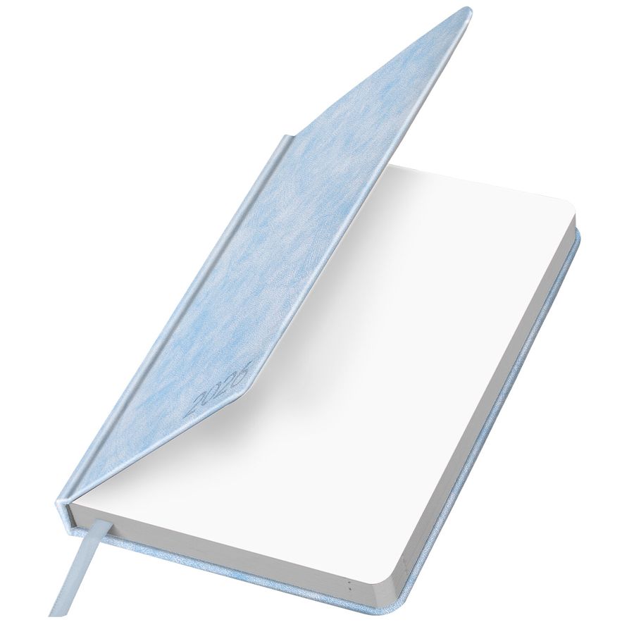 Ежедневник датированный 2026, А5, 138х213 мм, BRAUBERG "Ice", под кожу, голубой