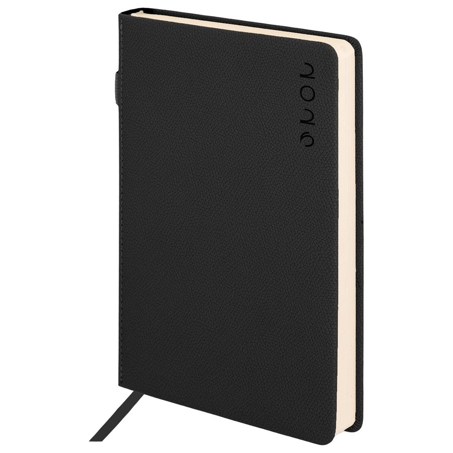 Ежедневник датированный 2026, А5, 138х213 мм, BRAUBERG "Essential", под кожу, держатель, темно-зеленый