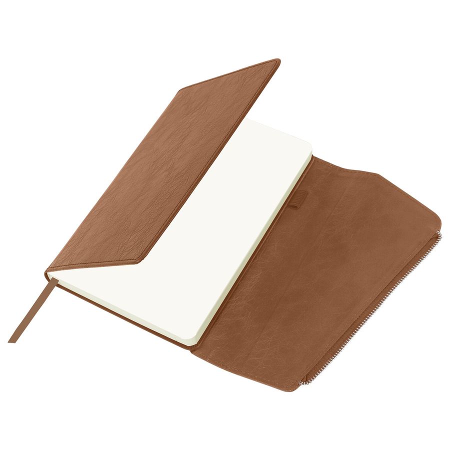 Ежедневник датированный 2026, А5, 145х213 мм, BRAUBERG "Jacket", под кожу, клапан, держатель, бежевый