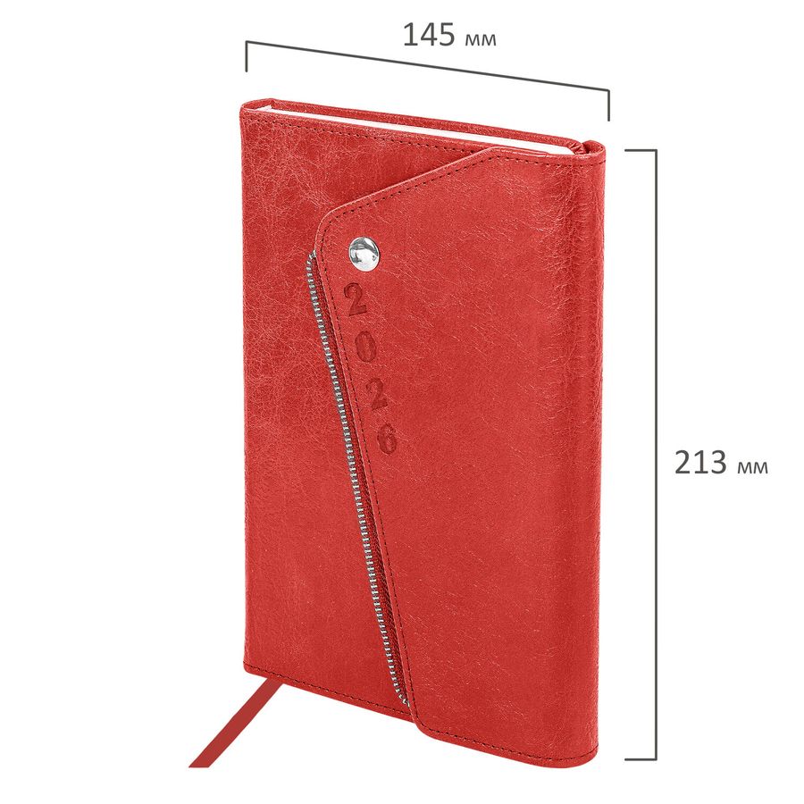 Ежедневник датированный 2026, А5, 145х213 мм, BRAUBERG 