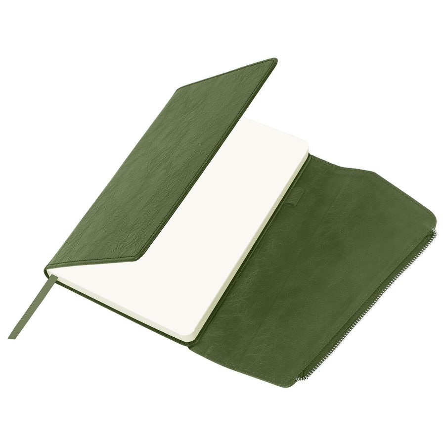 Ежедневник датированный 2026, А5, 145х213 мм, BRAUBERG "Jacket", под кожу, клапан, держатель, зеленый