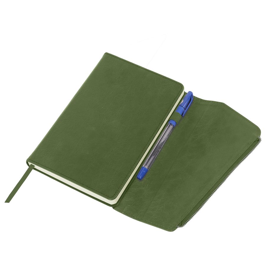 Ежедневник датированный 2026, А5, 145х213 мм, BRAUBERG "Jacket", под кожу, клапан, держатель, зеленый