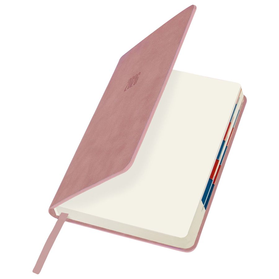 Ежедневник датированный 2026 B6 125х173 мм, GALANT "Vivid", под кожу, розовый