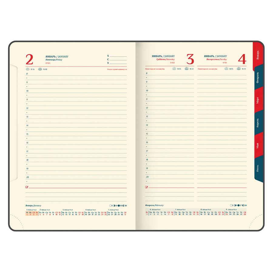 Ежедневник датированный 2026 B6 125х173 мм, GALANT "Vivid", под кожу, розовый