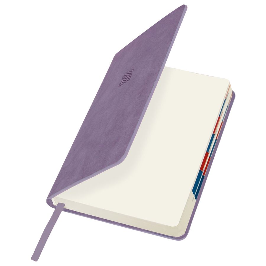 Ежедневник датированный 2026 B6 125х173 мм, GALANT "Vivid", под кожу, сиреневый