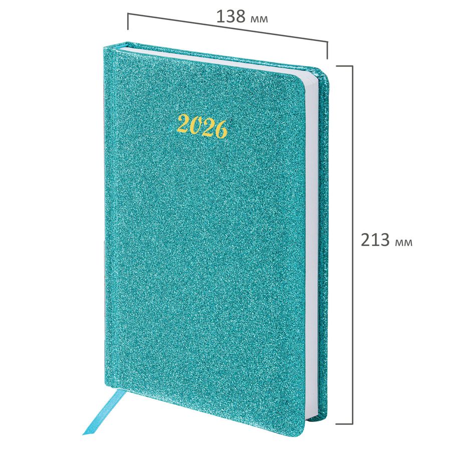 Ежедневник датированный 2026, А5, 138x213 мм, BRAUBERG 