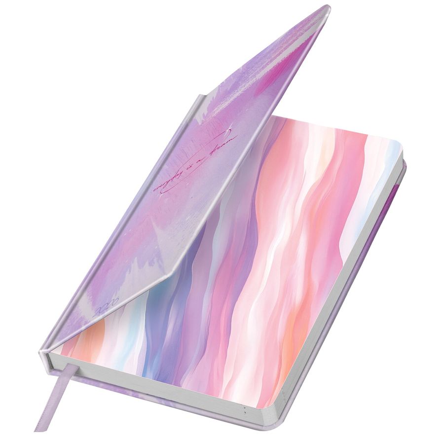 Ежедневник датированный 2026 А5 138x213 мм, BRAUBERG "Vista", под кожу твердый, "Pastel"