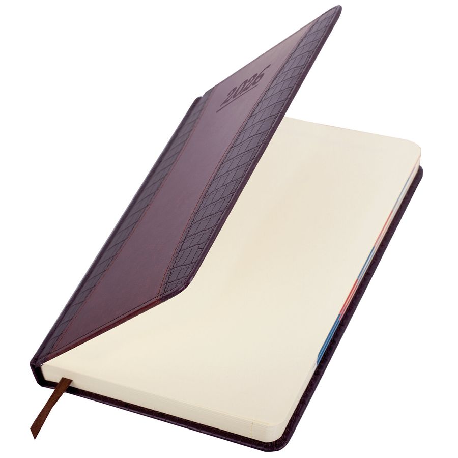 Ежедневник датированный 2026 А5 148х218 мм, GALANT "CombiContract", под кожу, коричневый