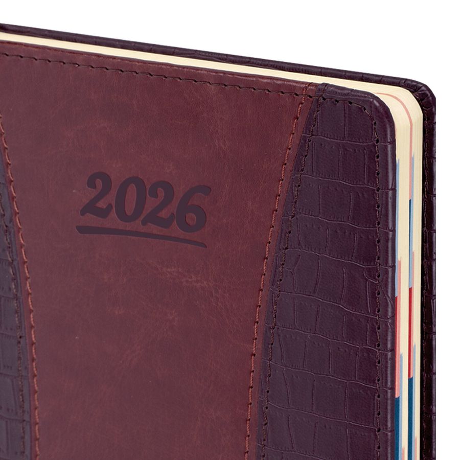 Ежедневник датированный 2026 А5 148х218 мм, GALANT "CombiContract", под кожу, коричневый