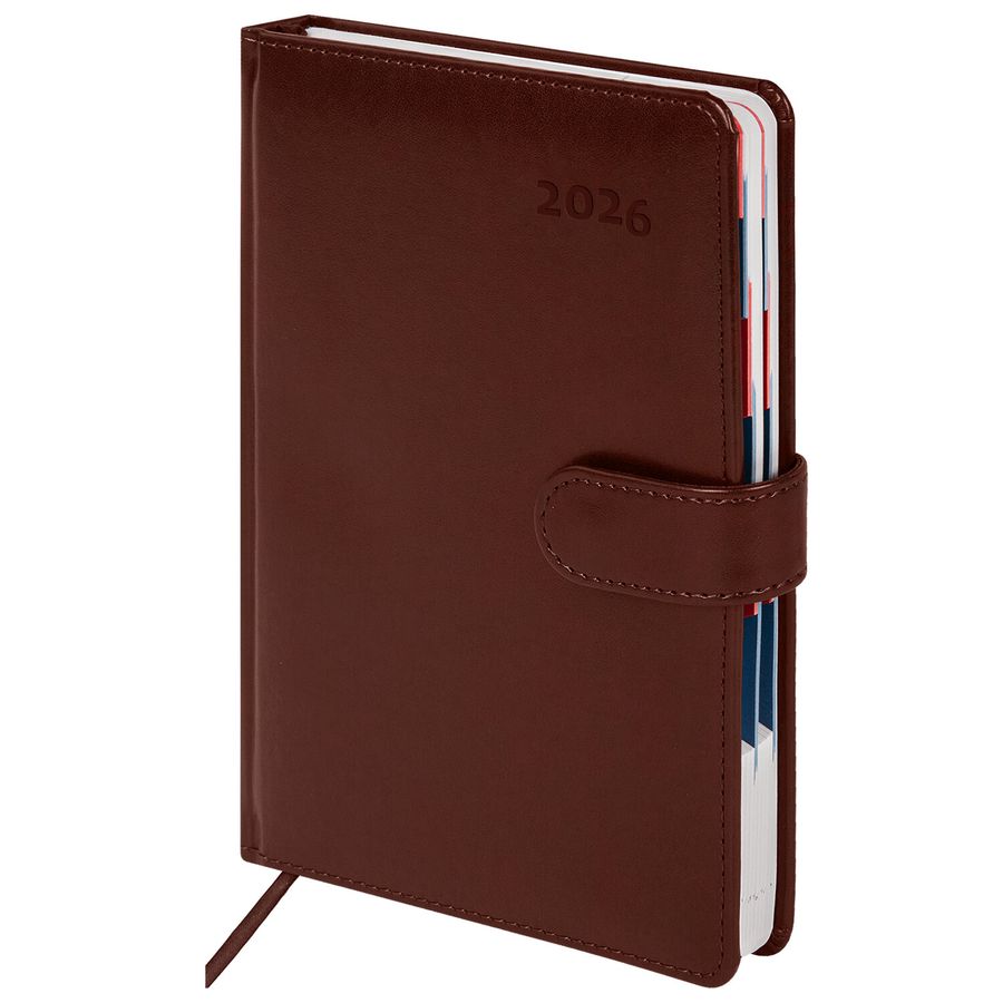 Ежедневник датированный 2026 А5 148х218 мм, GALANT "Ritter", под кожу, коричневый
