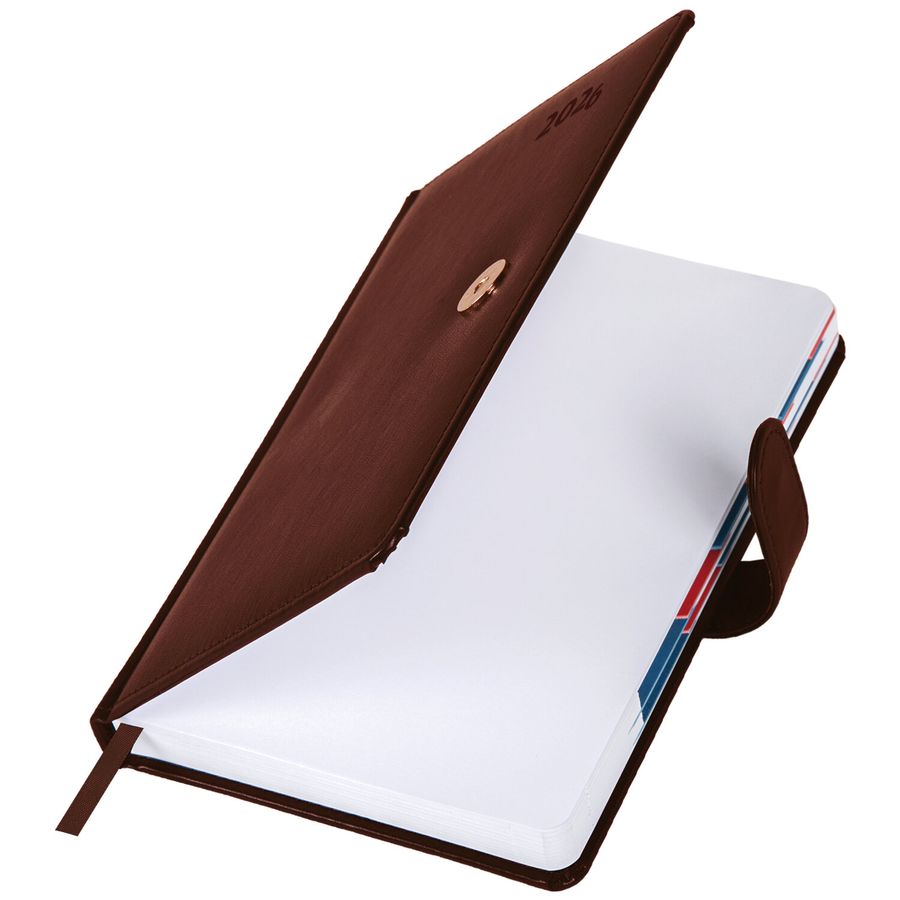 Ежедневник датированный 2026 А5 148х218 мм, GALANT "Ritter", под кожу, коричневый