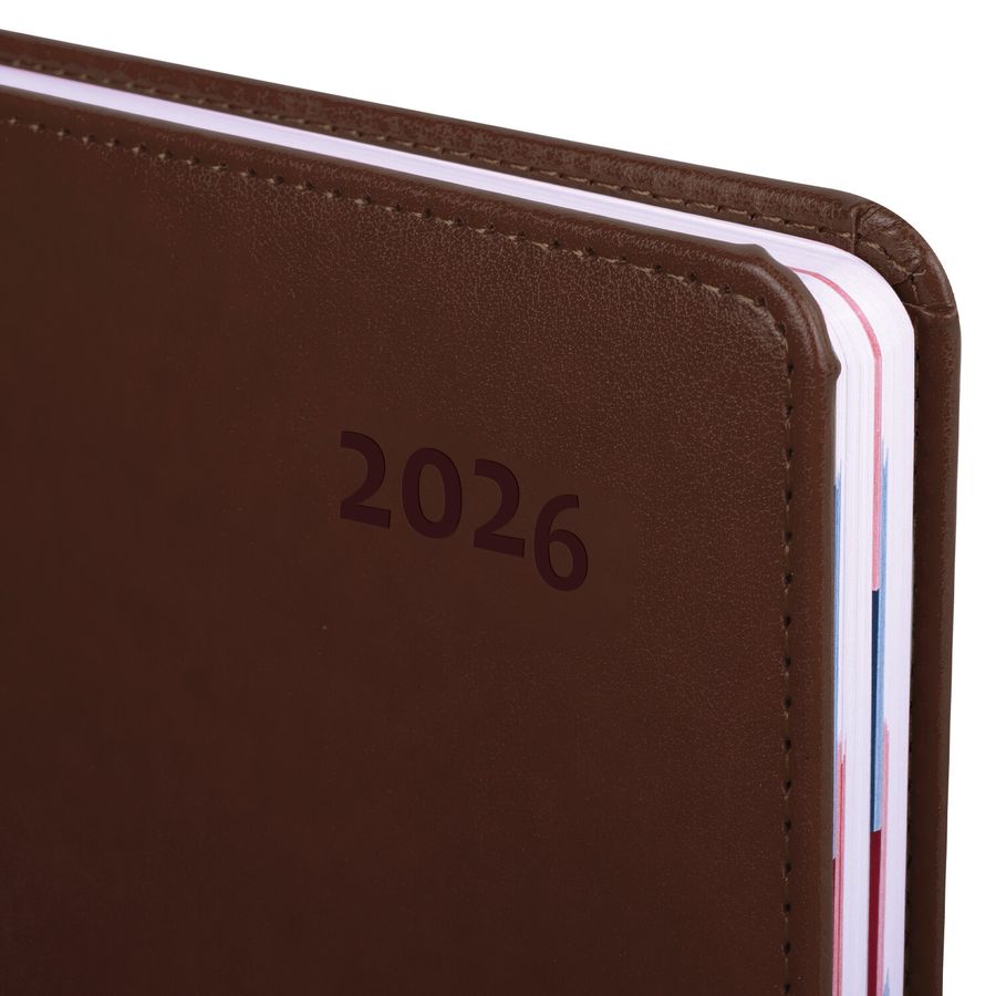 Ежедневник датированный 2026 А5 148х218 мм, GALANT "Ritter", под кожу, коричневый