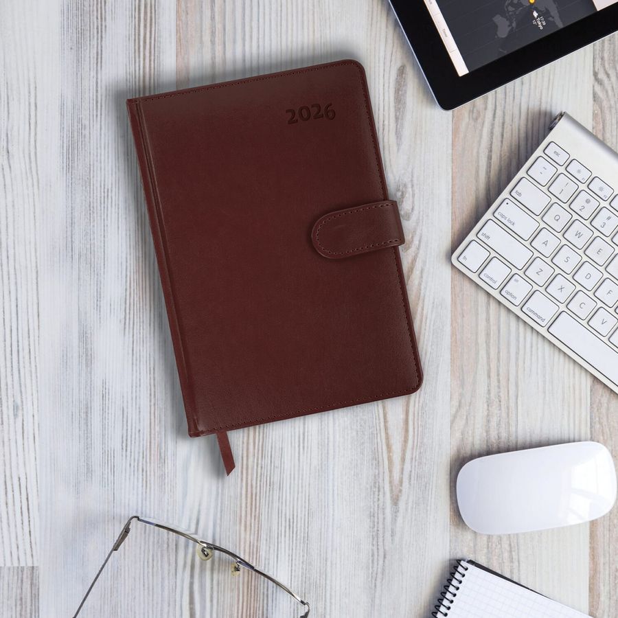 Ежедневник датированный 2026 А5 148х218 мм, GALANT "Ritter", под кожу, коричневый