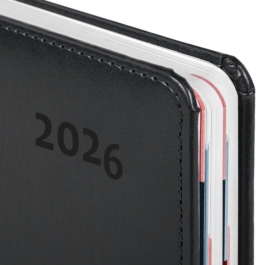 Ежедневник датированный 2026 А5 148х218 мм, GALANT "Ritter", под кожу, черный