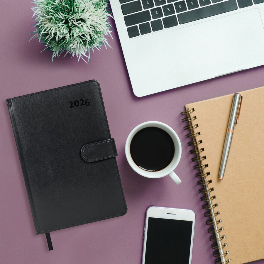 Ежедневник датированный 2026 А5 148х218 мм, GALANT "Ritter", под кожу, черный