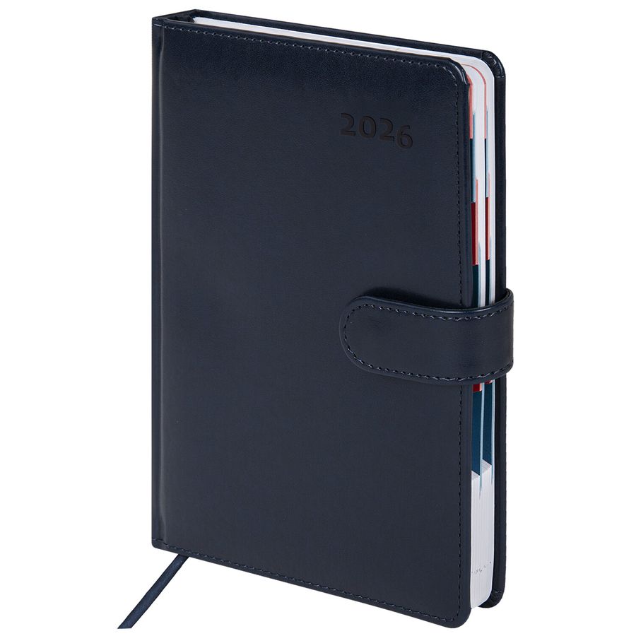 Ежедневник датированный 2026 А5 148х218 мм, GALANT "Ritter", под кожу, темно-синий