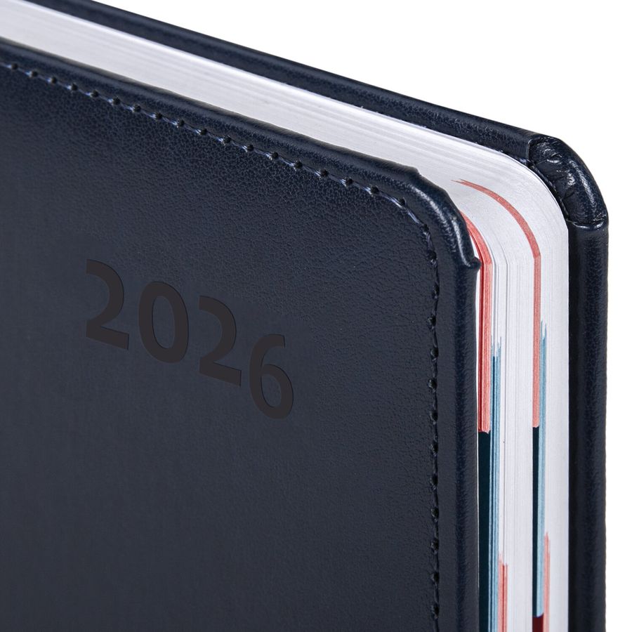 Ежедневник датированный 2026 А5 148х218 мм, GALANT "Ritter", под кожу, темно-синий