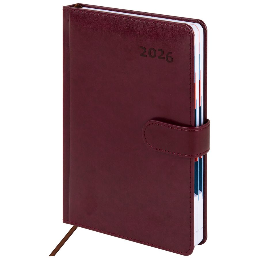 Ежедневник датированный 2026 А5 148х218 мм, GALANT "Ritter", под кожу, бордовый