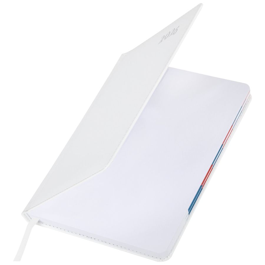 Ежедневник датированный 2026 А5 148х218 мм, GALANT "White", под кожу, белый