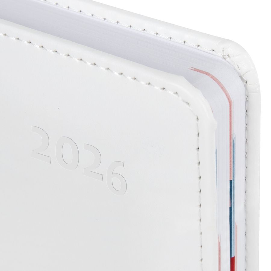 Ежедневник датированный 2026 А5 148х218 мм, GALANT "White", под кожу, белый