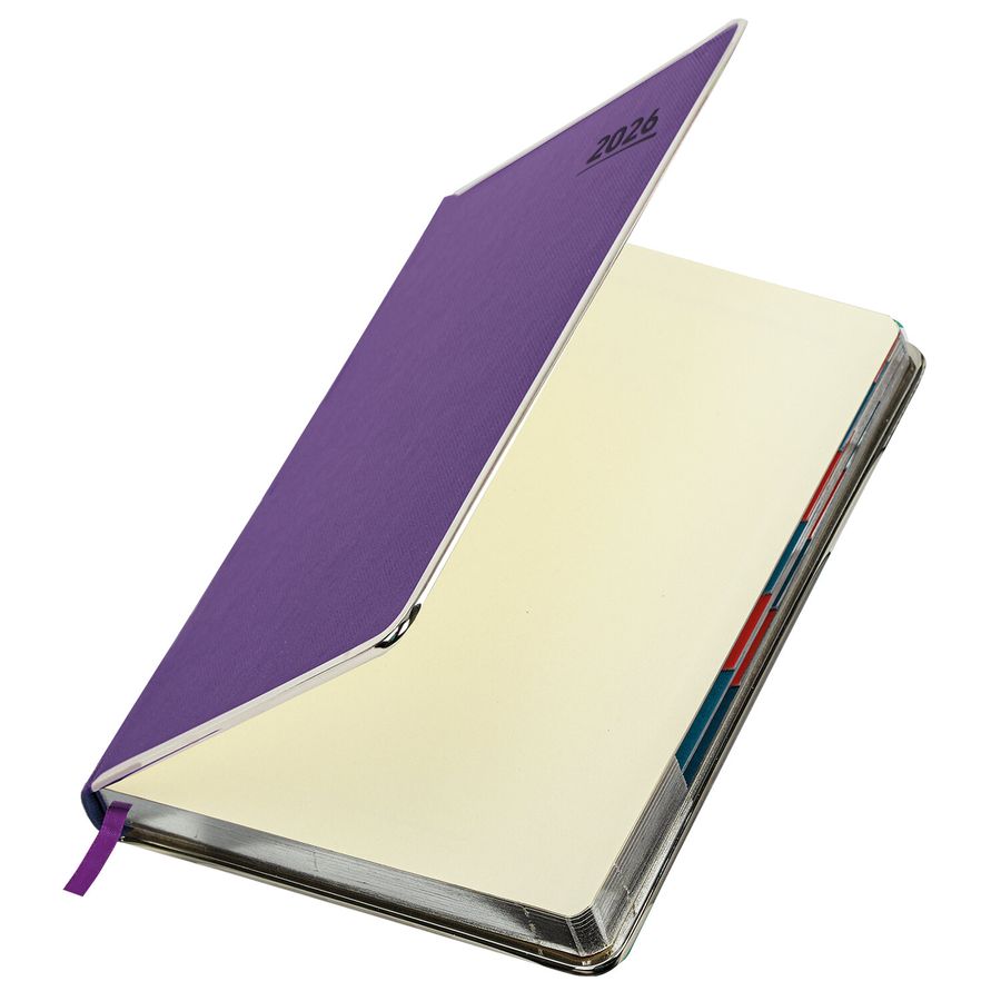 Ежедневник датированный 2026 А5 148х218мм GALANT "Infinity Silver", под кожу, фиолетовый