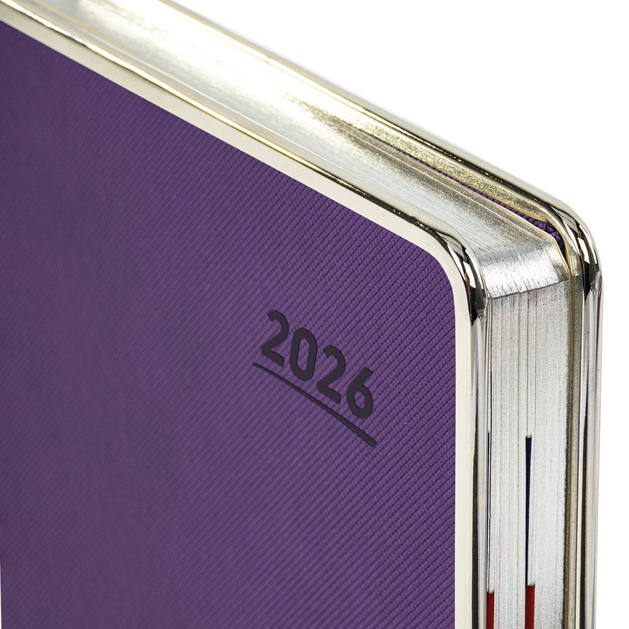 Ежедневник датированный 2026 А5 148х218мм GALANT "Infinity Silver", под кожу, фиолетовый