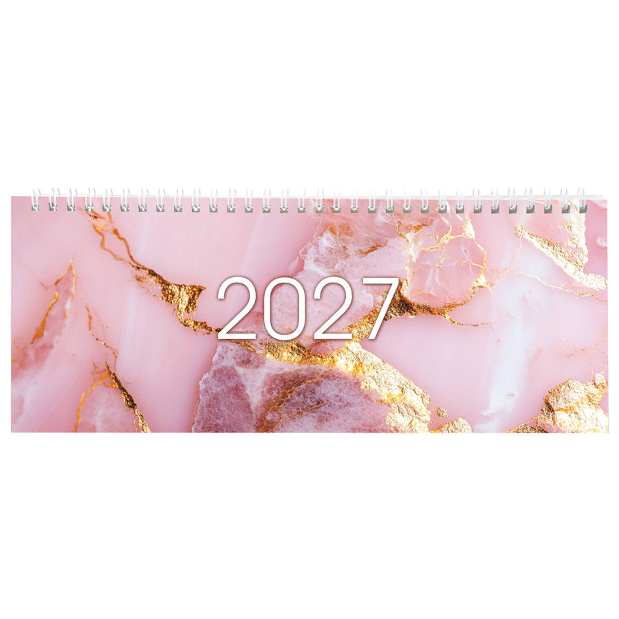 Планинг датированный 2027 285х112 мм, STAFF, гребень, картонная обложка, 64 листа, "Мрамор"