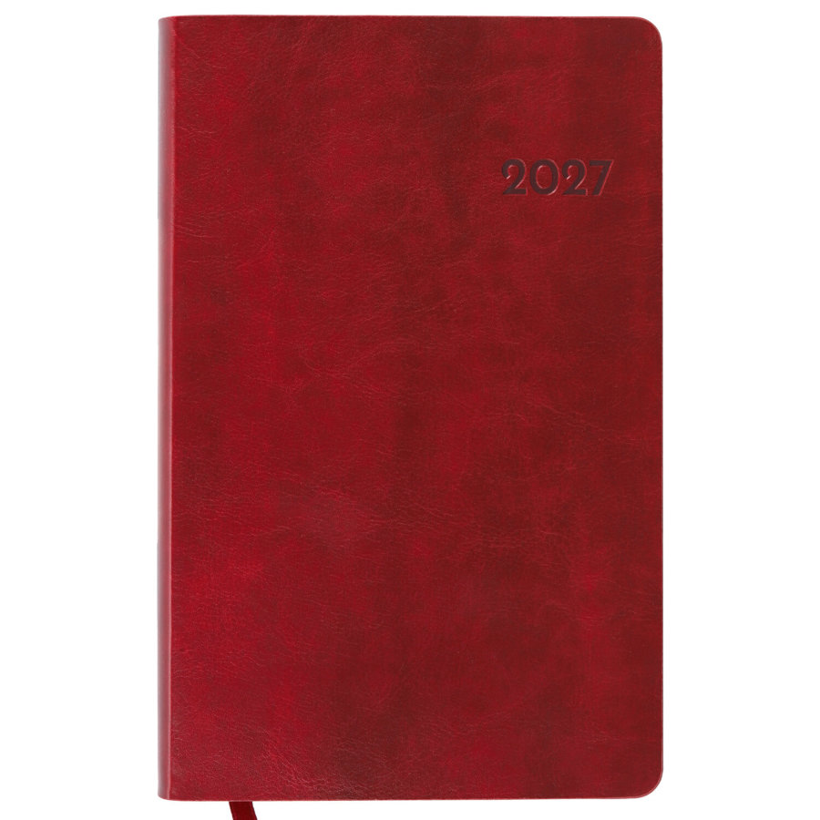 Ежедневник датированный 2027, А5, 138х213 мм, BRAUBERG "Flexi", под кожу, гибкий, винный