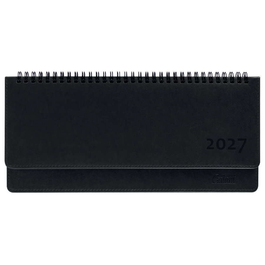 Планинг датированный 2027, 305х140 мм, GALANT "Ritter", под кожу, черный