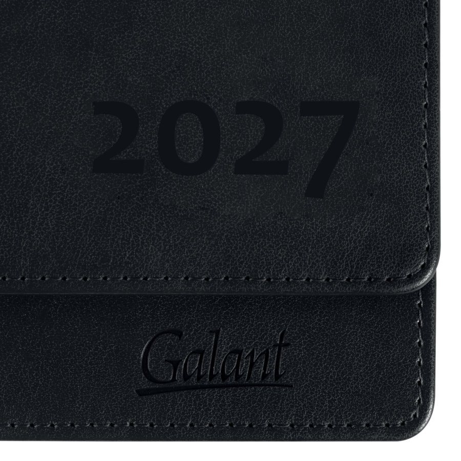 Планинг датированный 2027, 305х140 мм, GALANT "Ritter", под кожу, черный