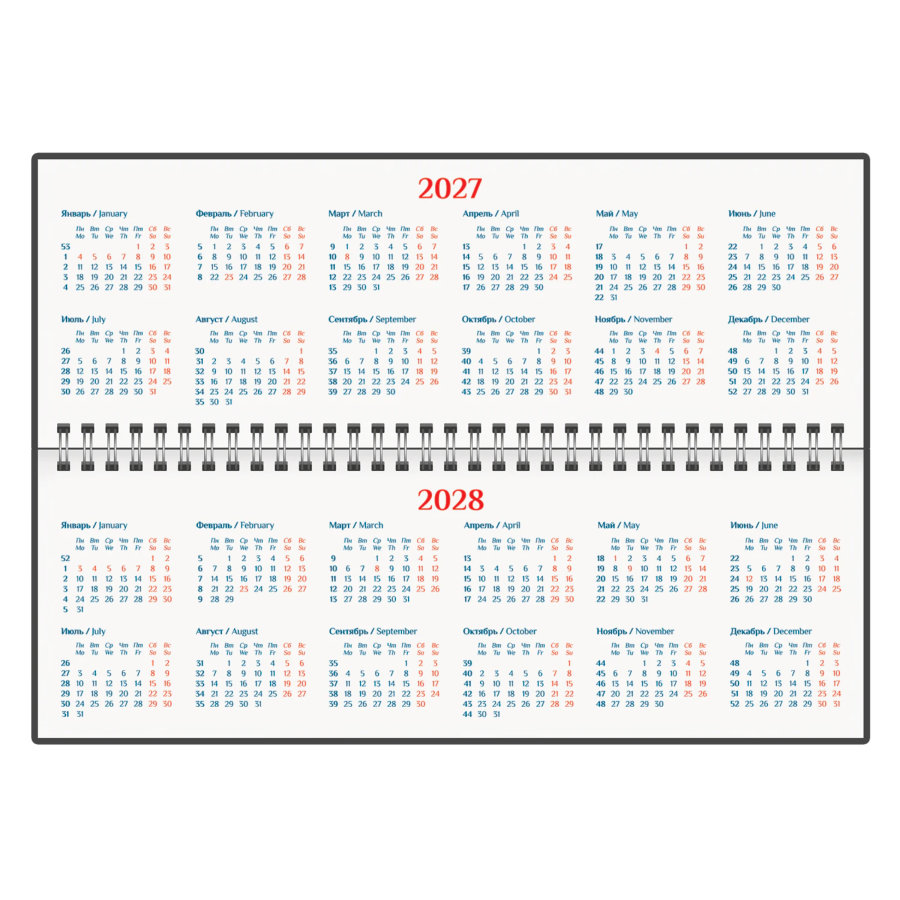 Планинг датированный 2027, 305х140 мм, GALANT "Ritter", под кожу, черный