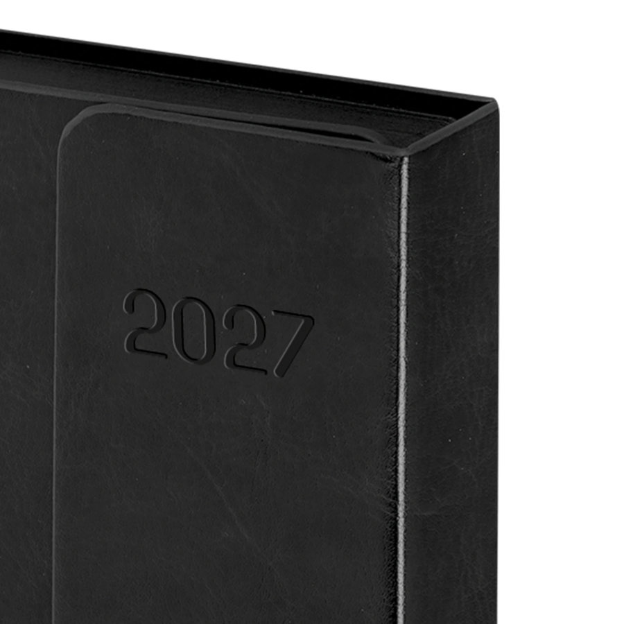 Ежедневник датированный 2027, А5, 148х218 мм, GALANT "Magnetic", под кожу, клапан, черный