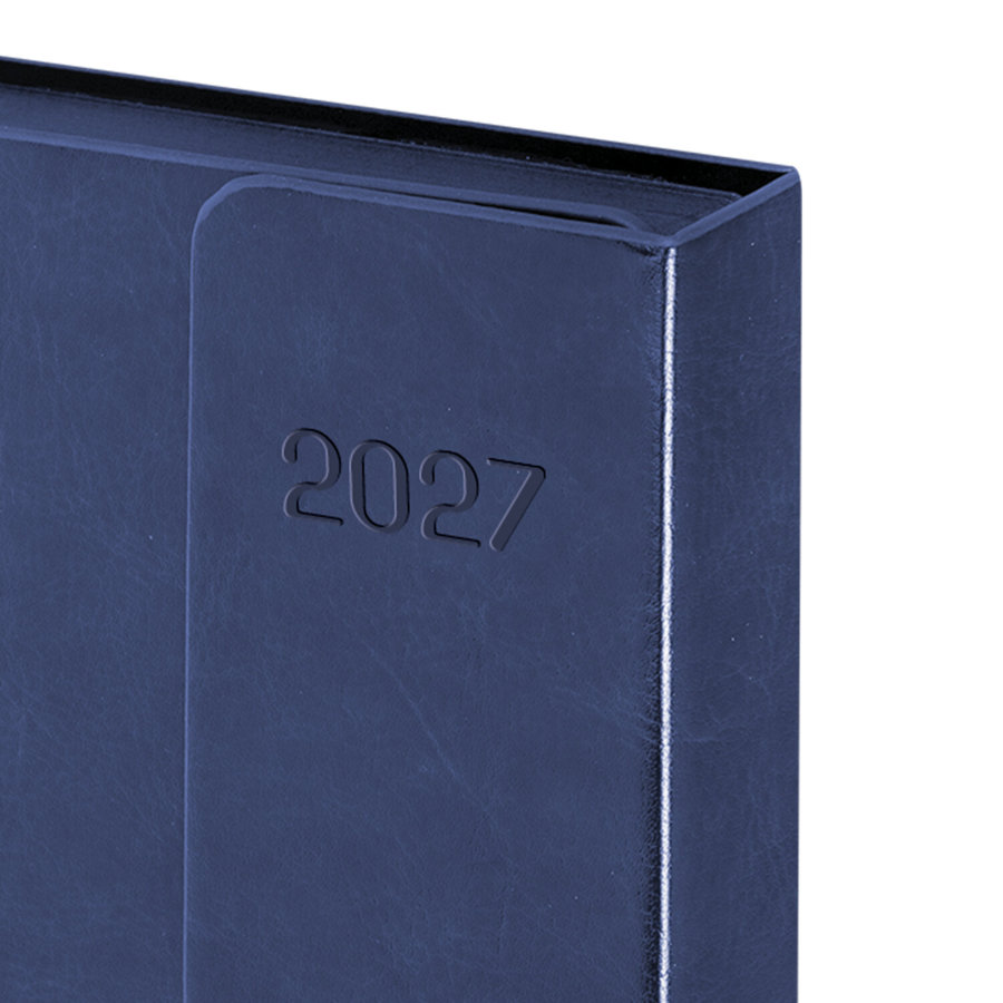 Ежедневник датированный 2027, А5, 148х218 мм, GALANT "Magnetic", под кожу, клапан, синий