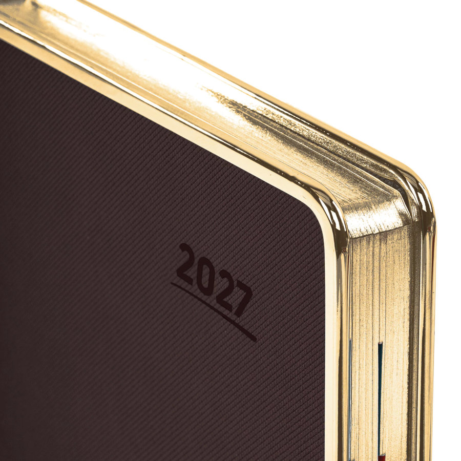 Ежедневник датированный 2027, А5, 148х218 мм, GALANT "Infinity Gold", под кожу, темно-коричневый
