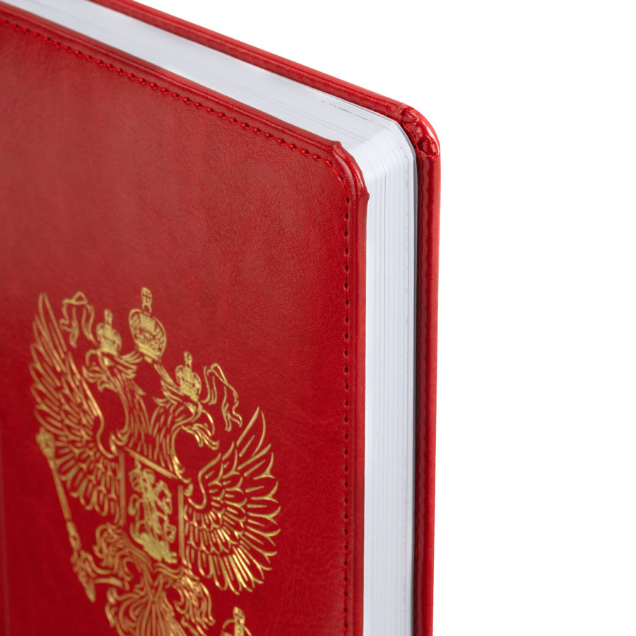 Ежедневник датированный 2027, А5, 138х213 мм, BRAUBERG "State", под кожу, красный