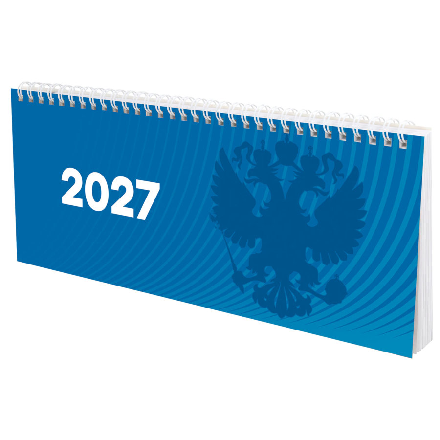 Планинг датированный 2027 285х112 мм, STAFF, гребень, картонная обложка, 64 листа, "Символика РФ"