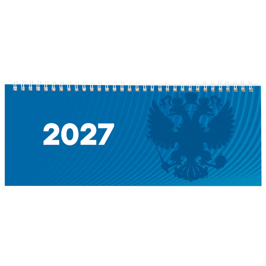 Планинг датированный 2027 285х112 мм, STAFF, гребень, картонная обложка, 64 листа, "Символика РФ"