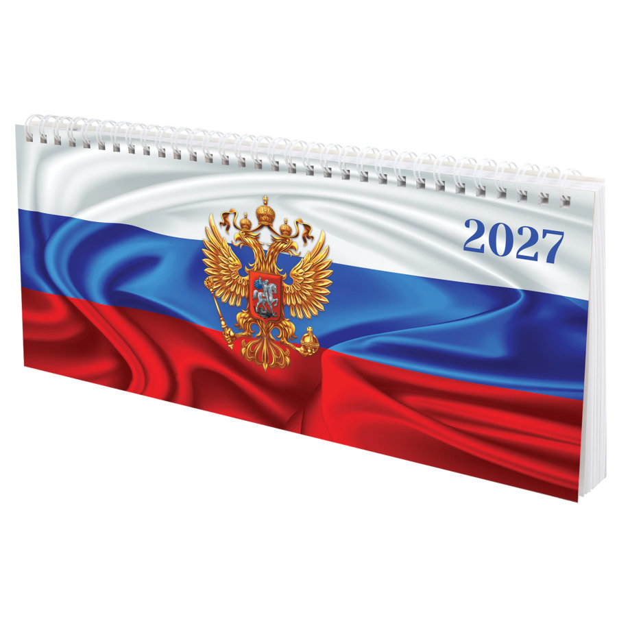 Планинг датированный 2027 285х112 мм, STAFF, гребень, картонная обложка, 64 листа, "Россия"