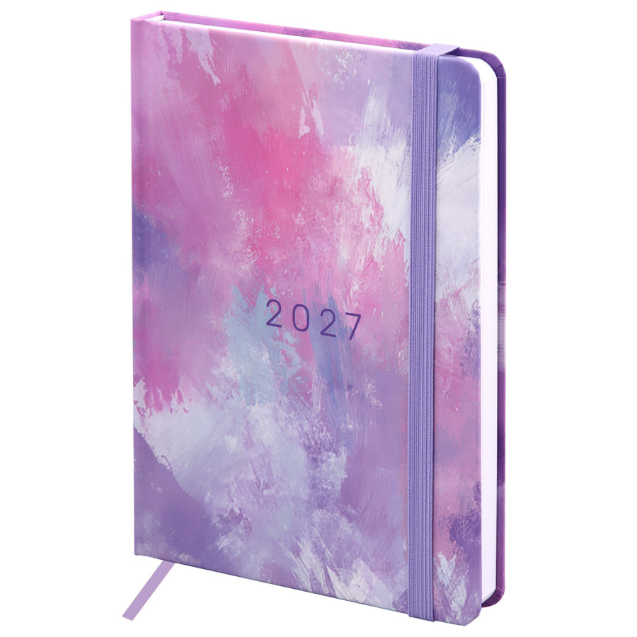 Ежедневник датированный 2027 с резинкой, 145х203 мм, А5, BRAUBERG, твердый, "Pastel"
