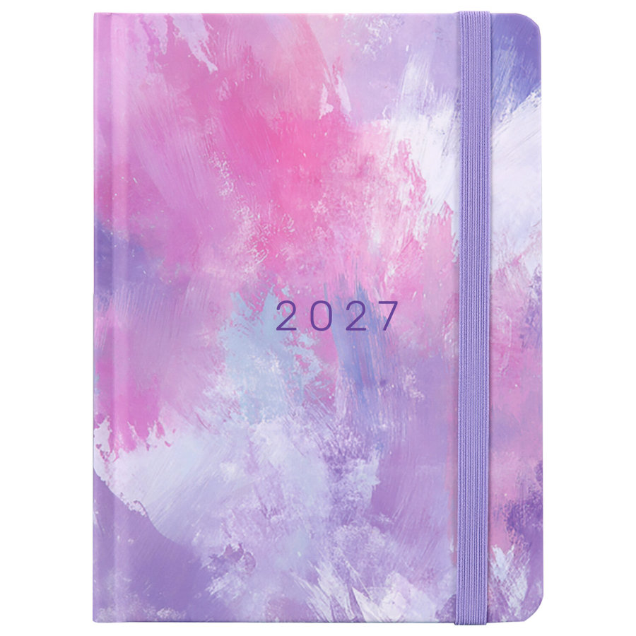 Ежедневник датированный 2027 с резинкой, 145х203 мм, А5, BRAUBERG, твердый, "Pastel"