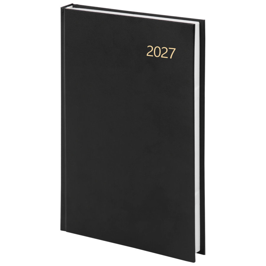 Ежедневник датированный 2027 145х215 мм, А5, STAFF, обложка бумвинил, черный